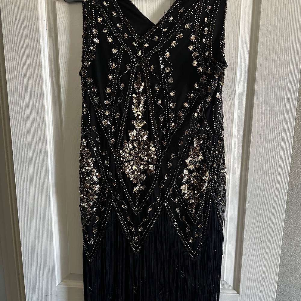 Elegant Black Beaded Dress